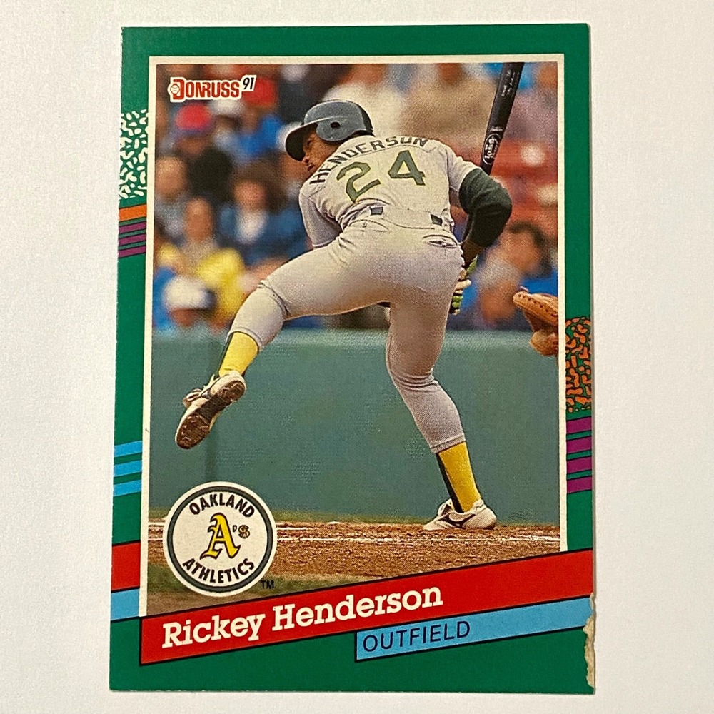 Vintage Donruss MLB '91 Rickey Henderson Baseball Error ( INC no . ) Card #648